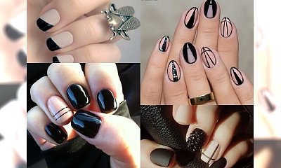 Nude & black - duet ZAWSZE zgodny z trendami. Klasyka, luz i elegancja. Zobaczcie galerię najpiękniejszych stylizacji paznokci!