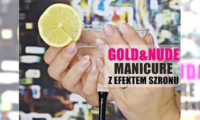 Gold & nude manicure z efektem SZRONU - idealna propozycja na Sylwestra! Zobaczcie tutorial i zabłyśnijcie