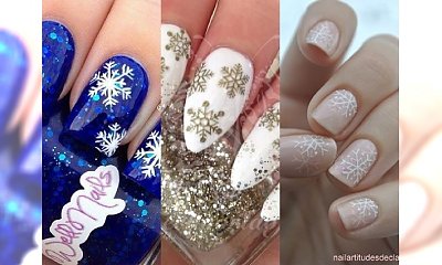 SNOWFLAKE MANICURE - najpiękniejsze propozycje manicure z motywem płatków śniegu do wypróbowania zimą 2017