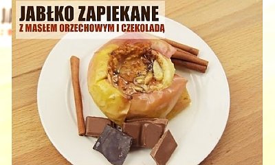 Pieczone jabłka z czekoladą i masłem orzechowym