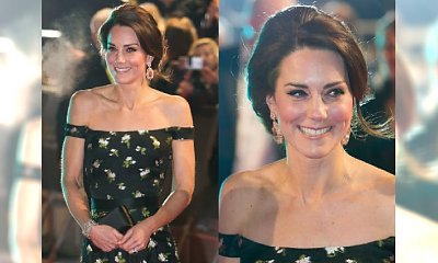 Księżna Kate na rozdaniu nagród BAFTA 2017 w sukience z dekoltem carmen! Piękna!