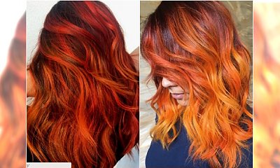 Modny kolor włosów: ognisty balejaż, płomienne czerwienie. To trzeba wypróbować!
