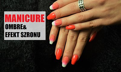 Czerwony manicure ombre z efektem szronu