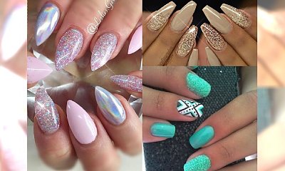 Manicure 2017: Modne "glitter nails" na wiosnę. Katalog inspiracji na paznokcie pokryte brokatem