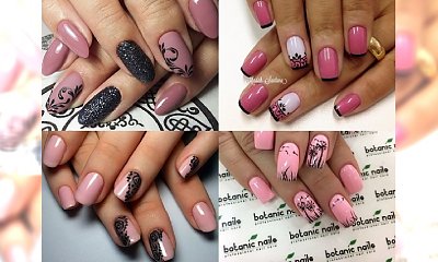 Pink & black- uwielbiamy połączenie tych kolorów na paznokciach! Inspiracje