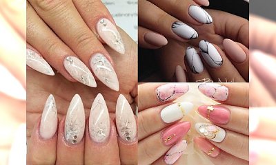 Manicure 2017: Marmurkowe różowe manicure idealne wiosnę