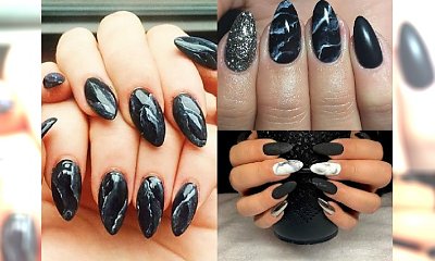 Manicure 2017: czarny marmurkowy manicure. Sprawdź, jak twoje paznokcie będą prezentować się w mrocznych barwach