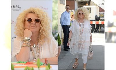 Wiosenna Magda Gessler na targach we Wrocławiu. Jej "pudełkowe" BUTY zwracają uwagę!