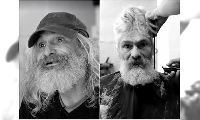 Niesamowita metamorfoza! Bezdomny mężczyzna trafił do fryzjera, gdzie zmieniono go w "hipsterskie" ciacho!