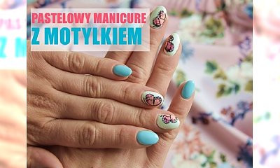 Delikatny pastelowy manicure z motylkiem - zobacz, jak go zrobić!