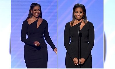 Michelle Obama w pięknej sukience na rozdaniu nagród. Modelka w takim samym modelu wyglądała ZUPEŁNIE INACZEJ