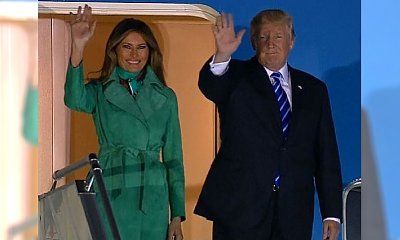 Donald i Melania Trumpowie przyjechali do Polski! Internauci patrzą na jej płaszcz