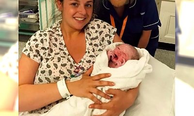 To najśmieszniejszy poród jaki widzieliście! Zobaczcie, na jaki pomysł wpadła ta mama