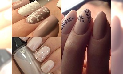 Beżowy i kremowy manicure ze zdobieniami - klasyka idealna na przełom lata i jesieni
