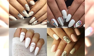 Biały manicure z ciekawymi wzorkami - galeria naszych ulubionych inspiracji