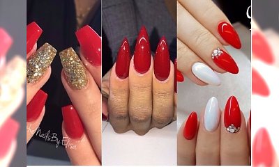 Czerwień nigdy nie wychodzi z mody! Zobaczcie niebanalne propozycje na CZERWONY MANICURE