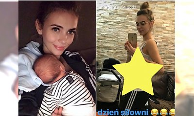 Marcela Leszczak pokazała brzuszek 6 dni po porodzie! "4 dzień siłowni"