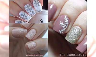 Manicure 2017: Przywitaj pierwszy śnieg. Zobacz propozycje na manicure z PŁATKAMI ŚNIEGU!