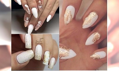 Manicure 2017: pomysły na BIAŁO-ZŁOTY MANICURE. Piękne i bardzo stylowe