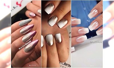 Nowe pomysły na elegancki ombre manicure: biel ze srebrem, babyboomer i lustrzane lakiery