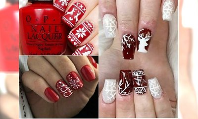 Ostatnia szansa na manicure na Święta 2017! Zobacz najpiękniejsze propozycje na biało-czerwony manicure