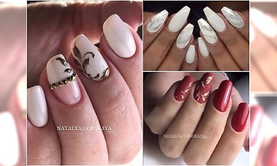 Świąteczny manicure - czarujące hybrydy w odcieniach bieli, złota i czerwieni