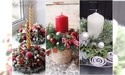 Stroiki ze świecą na Boże Narodzenie - małe, urocze kompozycje, które zrobisz sama