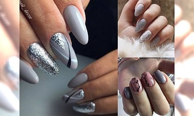 Grey manicure 2018 - efektowne zdobienie paznokci z różnymi odcieniami szarości w roli głównej