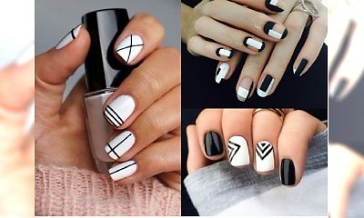 Manicure 2018: Biały manicure z geometrycznymi wzorami. Sprawdź najlepsze propozycje!