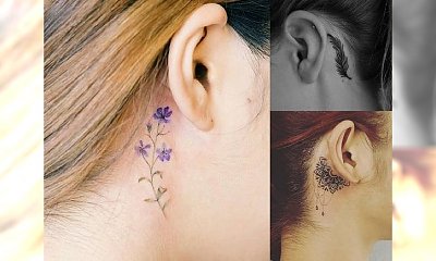 Tatuaż przy uchu - 20 najmodniejszych wzorów dla dziewczyn