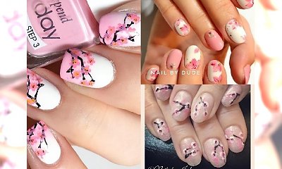 Manicure 2018: Manicure z rysunkiem kwiatów wiśni to hit na wiosnę!