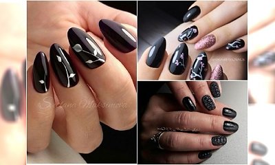 Czarny manicure na wiosnę. 20 "mrocznych" wzorów, którym się nie oprzecie!