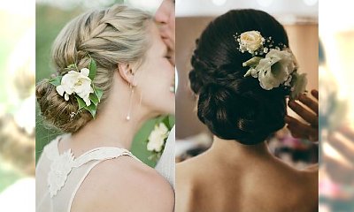 Żywe kwiaty we włosach - 18 romantycznych fryzur ślubnych