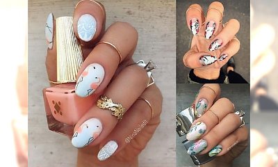Dziewczęcy manicure na lato - kwiaty, listki, flamingi i inne zdobienia
