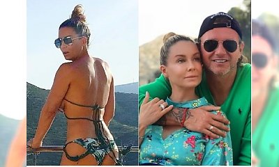 Małgorzata Rozenek odpoczywa na wakacjach. Fani zwrócili uwagę na spodenki Radosława. "Coś przebija"