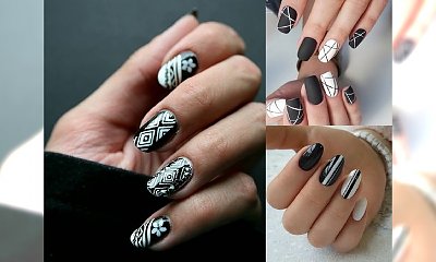 Czarno-biały manicure to prawdziwy hit - galeria modnych stylizacji