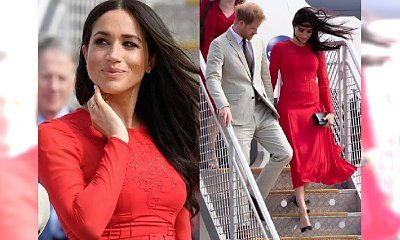 Ale WTOPA! Meghan Markle na czerwonym dywanie z dyndającą METKĄ! Wiemy, ile wydała na sukienkę!