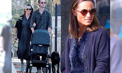 Pippa Middleton przyłapana na PIERWSZYM spacerze z dzieckiem w tydzień po porodzie. Naturalna, bez makijażu, ale ten jeden szczegół OKRUTNIE skrytykowano...