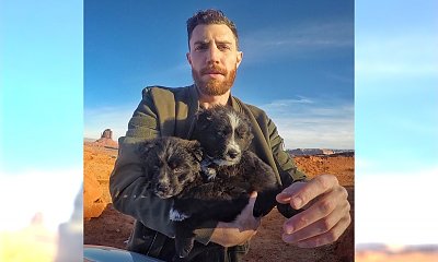 Znalazł na pustyni dwa małe, porzucone szczeniaki... Ich zdjęcia podbijają Instagram!