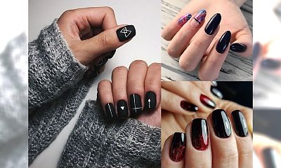 Czarny manicure - galeria modnych i stylowych zdobień