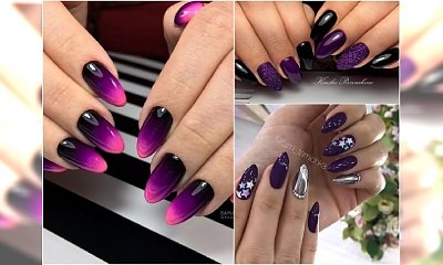 Magiczny fiolet na paznokciach. Wypróbuj fioletowy manicure ombre lub w modnej wersji ze srebrem