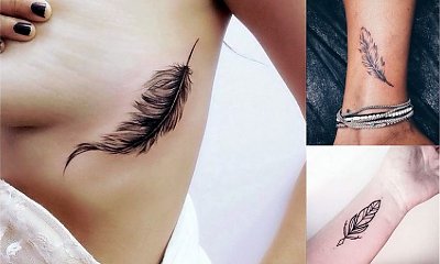 Galeria kobiecego tatuażu - 16 pięknych wzorów z motywem piórka