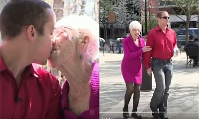 Ten młody mężczyzna ma 91-letnią dziewczynę! Są zgraną, szczęśliwą parą. "Traktuję go jak syna, póki nie pójdziemy do łóżka"...