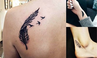 Tatuaż piórko - galeria najpiękniejszych wzorów dla kobiet