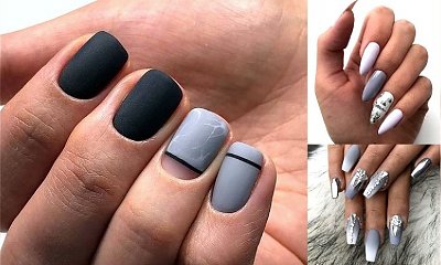 Szary manicure - galeria nietuzinkowych stylizacji