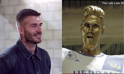 Na widok swojego pomnika David Beckham osłupiał! "ŻENUJĄCA!", powiedział o rzeźbie!