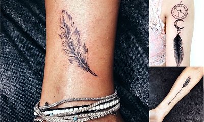 20 ślicznych tatuaży z motywem piórka - galeria kobiecych wzorów