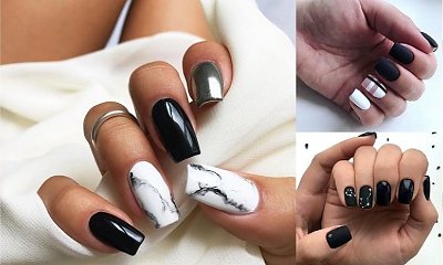 15 pomysłów na czarno-biały manicure - galeria pięknych stylizacji