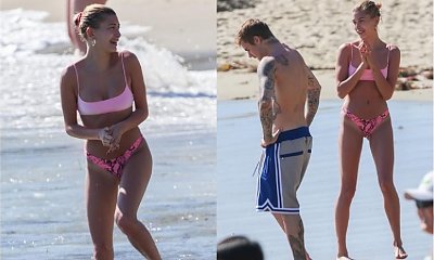 Hailey Baldwin wdzięczy się to męża na plaży, ale on patrzy w inną stronę! "Nie ceni tego, co ma!"