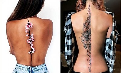 Tatuaże wzdłuż pleców - galeria subtelnych i kobiecych wzorów